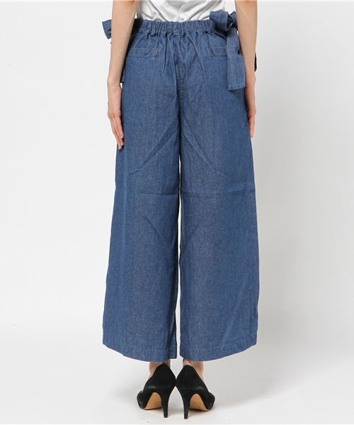 one after another NICE CLAUP（ワンアフターアナザーナイスクラップ）の「【mina10月号掲載 ナイスクラップ】サイドリボンガウチョＰＴ（その他パンツ・レディース・ブルー/ネイビー/カーキ・FREE）」の4枚目の写真