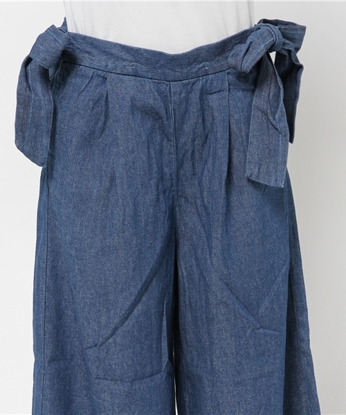 one after another NICE CLAUP（ワンアフターアナザーナイスクラップ）の「【mina10月号掲載 ナイスクラップ】サイドリボンガウチョＰＴ（その他パンツ・レディース・ブルー/ネイビー/カーキ・FREE）」の5枚目の写真