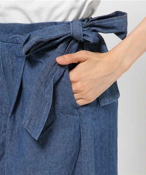 one after another NICE CLAUP（ワンアフターアナザーナイスクラップ）の「【mina10月号掲載 ナイスクラップ】サイドリボンガウチョＰＴ（その他パンツ・レディース・ブルー/ネイビー/カーキ・FREE）」の7枚目の写真