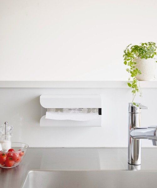 tower（タワー）の「tower（タワー）マグネットポリ袋＆キッチンペーパーホルダー（キッチン収納・レディース・ブラック/ホワイト・ONE SIZE）」の5枚目の写真