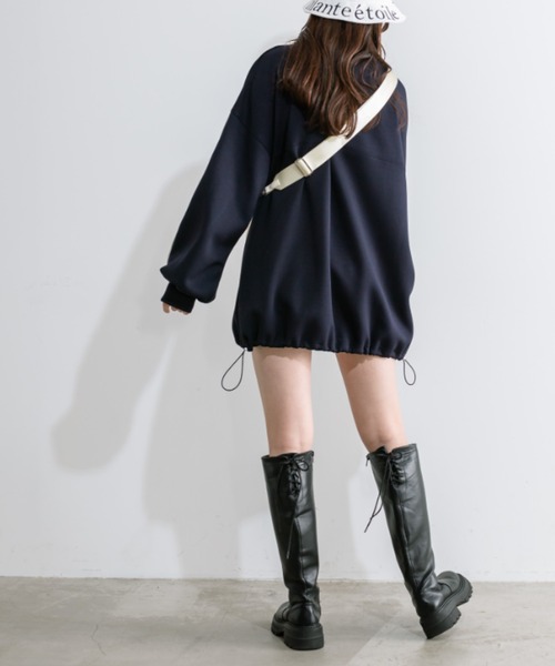 OLIVE des OLIVE（オリーブデオリーブ）の「春のおでかけ配色ラインハーフジップチュニック　1041060040（スウェット・レディース・トップグレー/アイボリー/ピンクベージュ/ネイビー・FREE）」の19枚目の写真