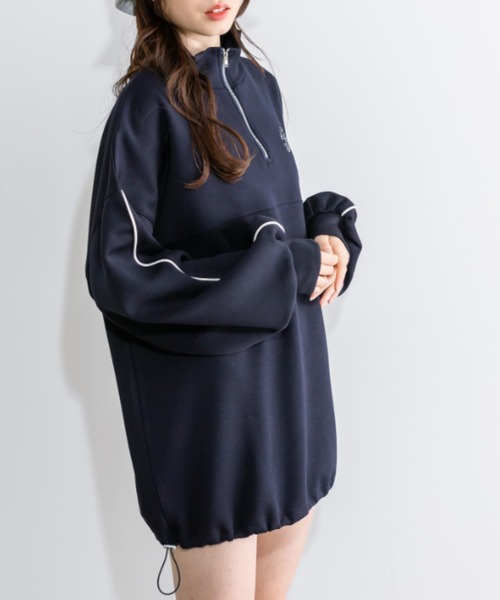 OLIVE des OLIVE（オリーブデオリーブ）の「春のおでかけ配色ラインハーフジップチュニック　1041060040（スウェット・レディース・トップグレー/アイボリー/ピンクベージュ/ネイビー・FREE）」の21枚目の写真