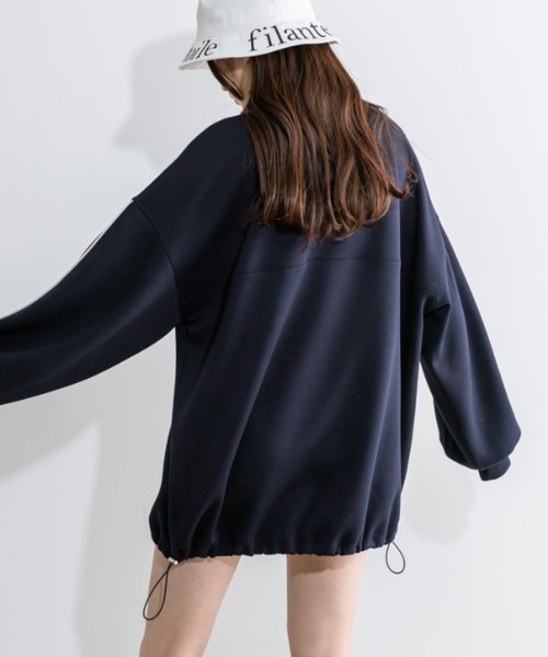 OLIVE des OLIVE（オリーブデオリーブ）の「春のおでかけ配色ラインハーフジップチュニック　1041060040（スウェット・レディース・トップグレー/アイボリー/ピンクベージュ/ネイビー・FREE）」の22枚目の写真