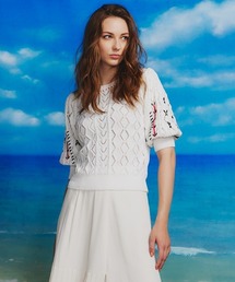 【新品未使用】Sov.アラン柄刺繍パフスリーブニット Sov.（ソブ）の「アラン柄刺繍パフスリーブニット（ニット/セーター