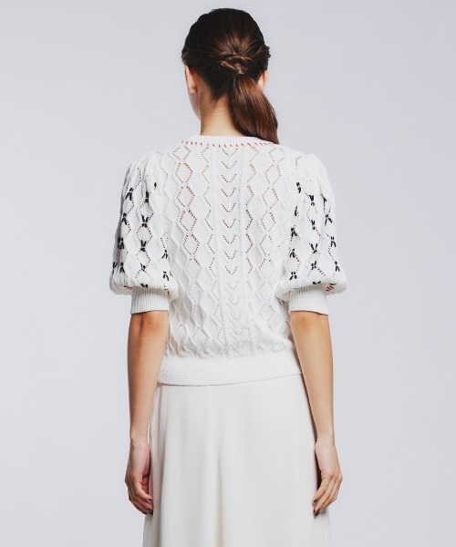 【新品未使用】Sov.アラン柄刺繍パフスリーブニット 新品未使用】Sov.アラン柄刺繍パフスリーブニット - メルカリ