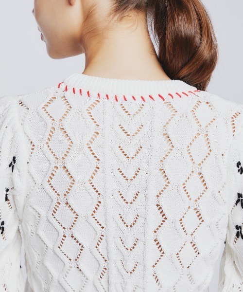 【新品未使用】Sov.アラン柄刺繍パフスリーブニット 新品未使用】Sov.アラン柄刺繍パフスリーブニット - メルカリ