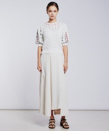 【新品未使用】Sov.アラン柄刺繍パフスリーブニット 新品未使用】Sov.アラン柄刺繍パフスリーブニット - メルカリ