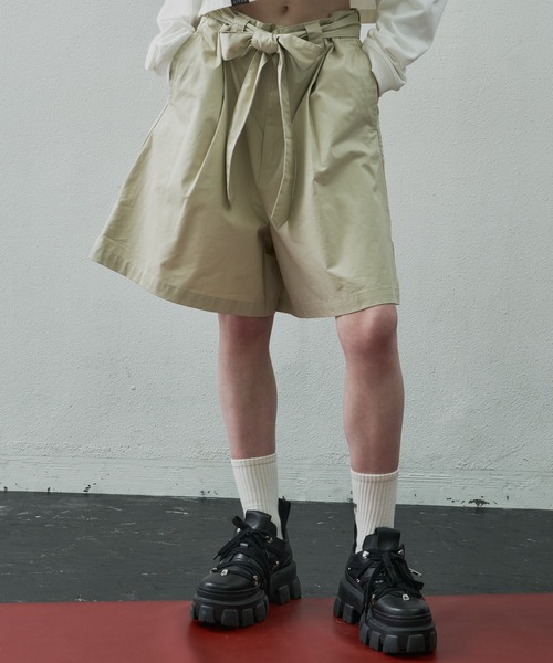 AIVER（アイバー）の「AIVER　ワイドフレアショートパンツ（スラックス・メンズ・ダークブラウン/ベージュ/ブラック・MEDIUM/SMALL/LARGE）」の3枚目の写真