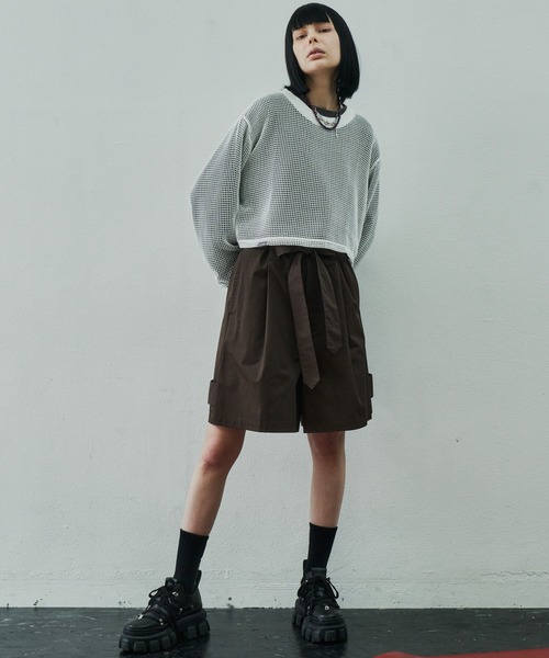 AIVER（アイバー）の「AIVER　ワイドフレアショートパンツ（スラックス・メンズ・ダークブラウン/ベージュ/ブラック・MEDIUM/SMALL/LARGE）」の20枚目の写真