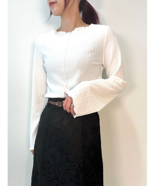 CECIL McBEE(セシルマクビー)の「2WAYベルスリーブメロートップス(Tシャツ/カットソー・レディース・ブラック/モカ/ブルー/アイボリー・MEDIUM/LARGE)」の8枚目の写真