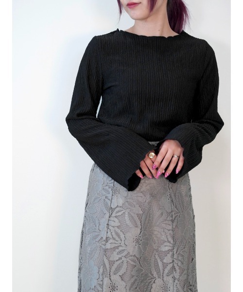 CECIL McBEE(セシルマクビー)の「2WAYベルスリーブメロートップス(Tシャツ/カットソー・レディース・ブラック/モカ/ブルー/アイボリー・MEDIUM/LARGE)」の11枚目の写真