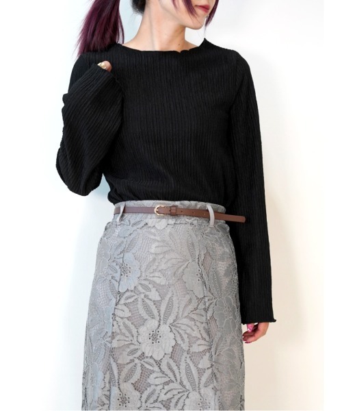 CECIL McBEE(セシルマクビー)の「2WAYベルスリーブメロートップス(Tシャツ/カットソー・レディース・ブラック/モカ/ブルー/アイボリー・MEDIUM/LARGE)」の12枚目の写真