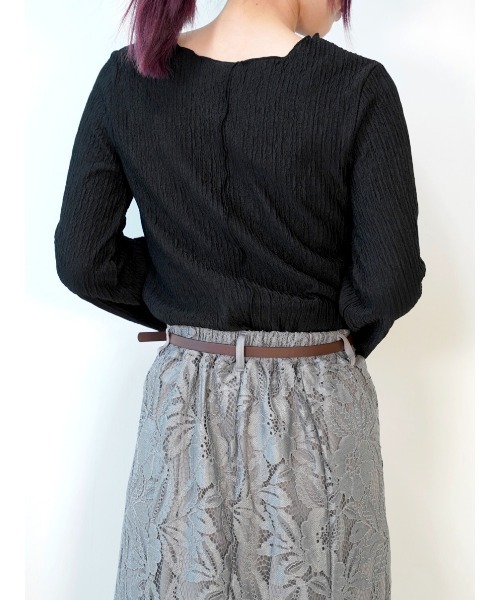CECIL McBEE(セシルマクビー)の「2WAYベルスリーブメロートップス(Tシャツ/カットソー・レディース・ブラック/モカ/ブルー/アイボリー・MEDIUM/LARGE)」の13枚目の写真