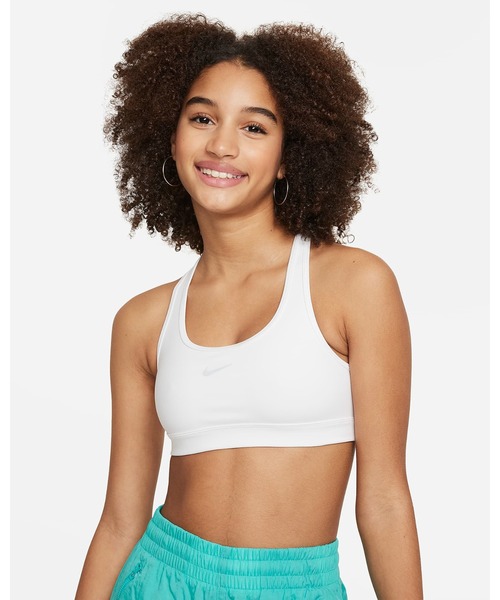 NIKE(ナイキ)の「《NIKEアパレル》ナイキ YTH ガールズ DF スウッシュ ブラ(スポーツブラ・レディース・ブラック/ホワイト/オレンジ系その他・140/160/150/130)」の9枚目の写真