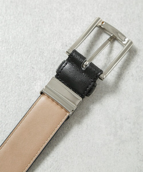 NANO universe（ナノユニバース）の「日本製 水シボレザーベルト（ベルト・メンズ・ダークブラウン/ブラック・FREE）」の4枚目の写真
