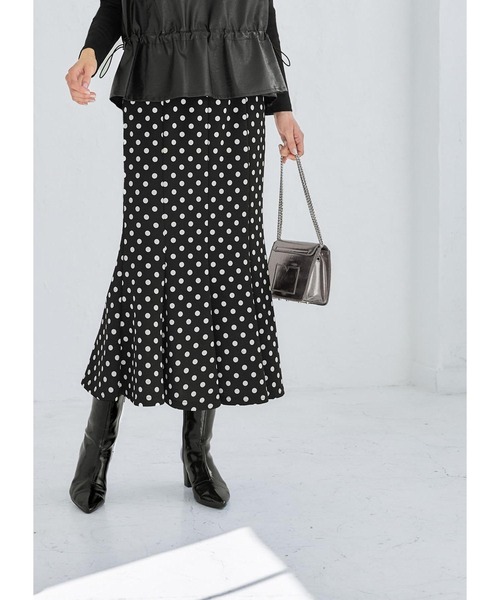 スタイルデリ♡ドット柄ジャージーマーメイドスカート♡デリ♡スカート♡ ドット柄ジャージーマーメイドスカート（スカート）｜STYLE DELI