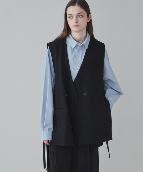 LUCY（ルーシー）の「LUCY/ノーカラーベスト（ベスト・メンズ・ブラック・MEDIUM/LARGE）」の2枚目の写真