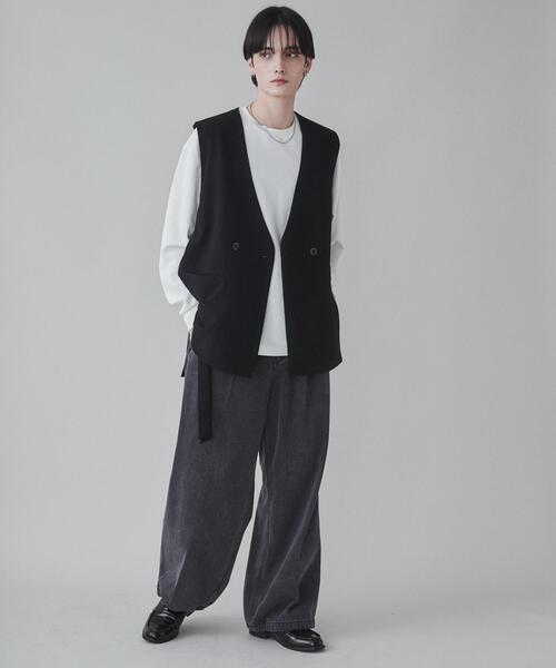 LUCY（ルーシー）の「LUCY/ノーカラーベスト（ベスト・メンズ・ブラック・MEDIUM/LARGE）」の4枚目の写真