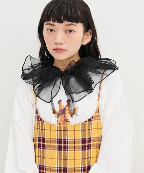 MERLOT(メルロー)の「オーガンジー付け襟(付け襟・レディース・ホワイト/ブラック・FREE)」の9枚目の写真