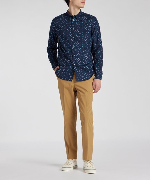 ポールスミス 総柄シャツ ドレスシャツ Mサイズ Paul smith 中古・古着通販】PAUL SMITH (ポールスミス) 総柄シャツ ブルー