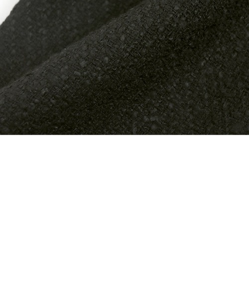 KOBE LETTUCE（コウベレタス）の「ダブルボタンツイードジャケット（ノーカラージャケット・レディース・ブラック/ブラック系・M）」の4枚目の写真