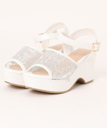 la farfa SHOES | la farfa shoes 厚底レースデザイン ストラップサンダル(サンダル)