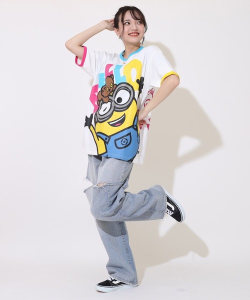 MINIONS（ミニオンズ）の「親子お揃い ミニオン カラフル配色 Tシャツ 9288A（Tシャツ/カットソー・レディース・ホワイト・S/M/L）」の7枚目の写真