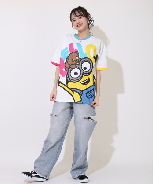 MINIONS（ミニオンズ）の「親子お揃い ミニオン カラフル配色 Tシャツ 9288A（Tシャツ/カットソー・レディース・ホワイト・S/M/L）」の8枚目の写真