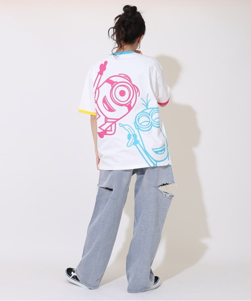 MINIONS（ミニオンズ）の「親子お揃い ミニオン カラフル配色 Tシャツ 9288A（Tシャツ/カットソー・レディース・ホワイト・S/M/L）」の9枚目の写真