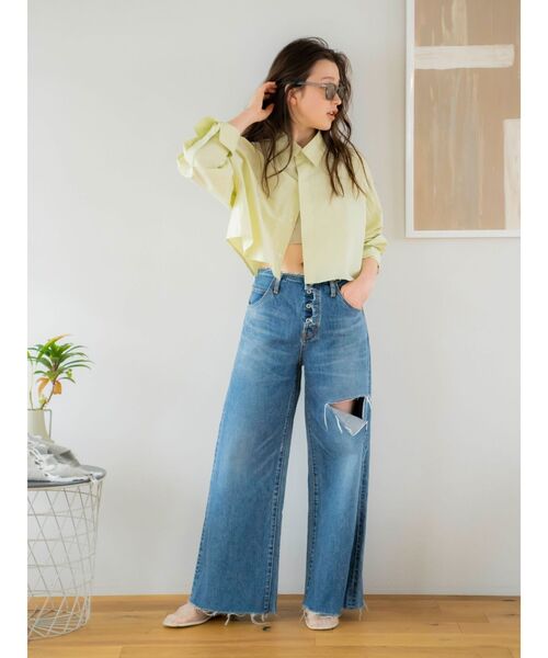 Ungrid(アングリッド)の「ダブルカフスショートシャツ(シャツ/ブラウス・レディース・その他1/グリーン/オレンジ/オフホワイト・FREE)」の12枚目の写真