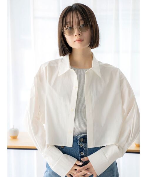 Ungrid(アングリッド)の「ダブルカフスショートシャツ(シャツ/ブラウス・レディース・その他1/グリーン/オレンジ/オフホワイト・FREE)」の21枚目の写真