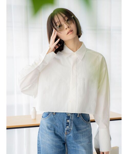 Ungrid(アングリッド)の「ダブルカフスショートシャツ(シャツ/ブラウス・レディース・その他1/グリーン/オレンジ/オフホワイト・FREE)」の22枚目の写真