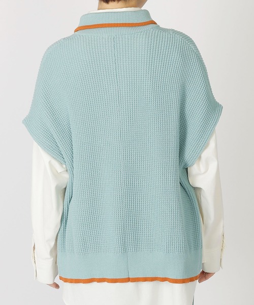 DOUBLE NAME（ダブルネーム）の「ワッフルハーフＺＩＰニット/ユニセックス（ニット/セーター・レディース・オフホワイト/ブルー/グレー・FREE）」の17枚目の写真