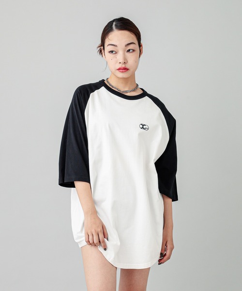 X-girl（エックスガール）の「COLLEGE LOGO B/B TEE DRESS（ワンピース・レディース・ブラック/ホワイト・S/M）」の9枚目の写真
