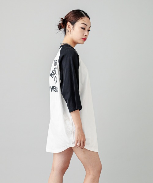 X-girl（エックスガール）の「COLLEGE LOGO B/B TEE DRESS（ワンピース・レディース・ブラック/ホワイト・S/M）」の11枚目の写真