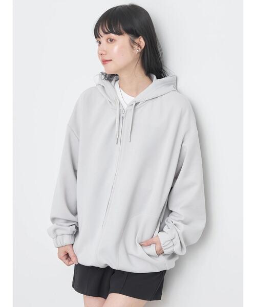 earth music&ecology（アースミュージックアンドエコロジー）の「UVカット加工パーカー（スウェット・レディース・アイボリー/ライトグレー・FREE）」の5枚目の写真