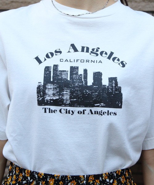 THE SHINZONE(ザ シンゾーン)の「THE SHINZONE/シンゾーン ロサンゼルスTEE LOS ANGELES TEE 24MMSCU03(Tシャツ/カットソー・レディース・ホワイト/ネイビー・FREE)」の11枚目の写真