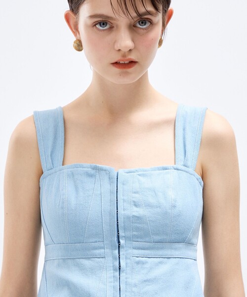 DEICY(デイシー)の「レースアップビスチェ(シャツ/ブラウス・レディース・アイボリー/ライトブルー/インディゴブルー・0/1)」の19枚目の写真