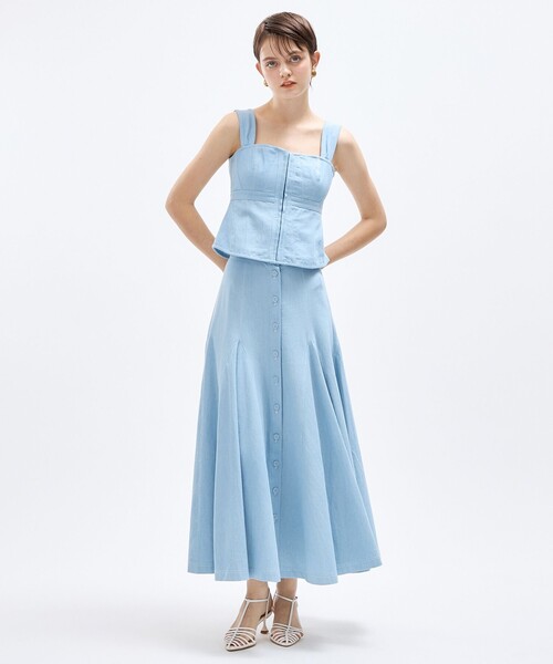 DEICY(デイシー)の「レースアップビスチェ(シャツ/ブラウス・レディース・アイボリー/ライトブルー/インディゴブルー・0/1)」の7枚目の写真