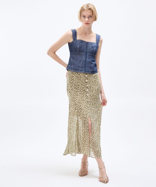 DEICY(デイシー)の「レースアップビスチェ(シャツ/ブラウス・レディース・アイボリー/ライトブルー/インディゴブルー・0/1)」の10枚目の写真