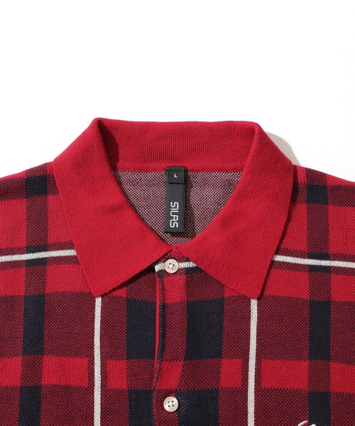 SILAS(サイラス)の「KNIT S/S SHIRT(シャツ/ブラウス・メンズ・レッド/ブルー・L/M)」の11枚目の写真
