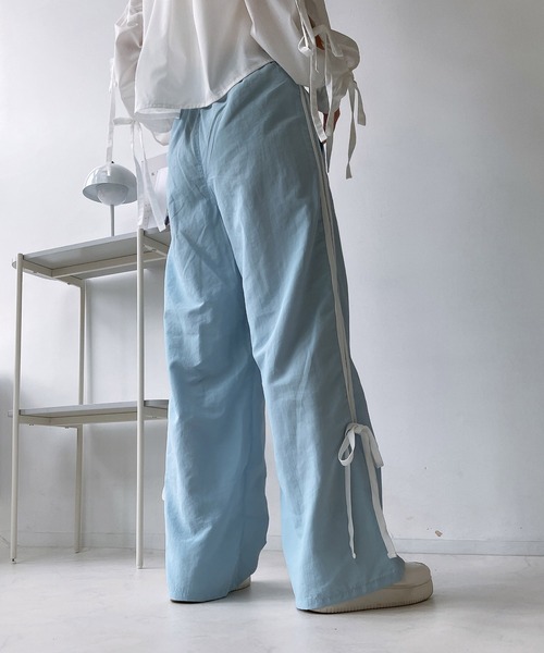 AS KNOW AS plus（アズノゥアズプラス）の「◎サイドライン リボンパンツ（その他パンツ・レディース・チャコールグレー/サックスブルー/ブラック・FREE）」の7枚目の写真