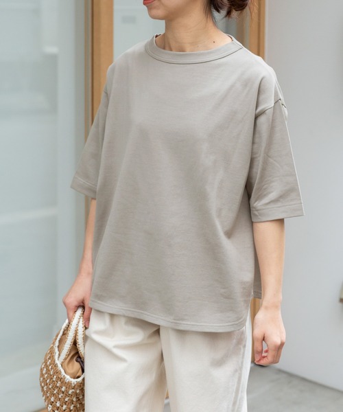 FORK&SPOON（フォークアンドスプーン）の「FORK&SPOON　ボトルネック5分袖Tシャツ（Tシャツ/カットソー・レディース・ベージュ系その他/ブラック/オフホワイト/ブルー/ブラック系その他/グリーン・1）」の15枚目の写真