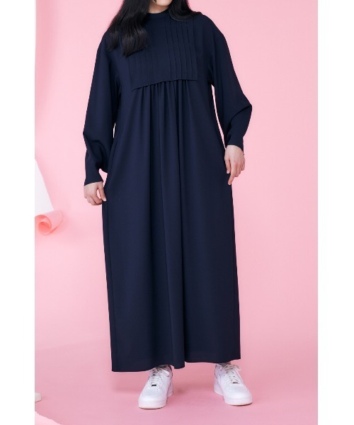 ENFOLD（エンフォルド）の「PEライトジョーゼット ピンタックドレス