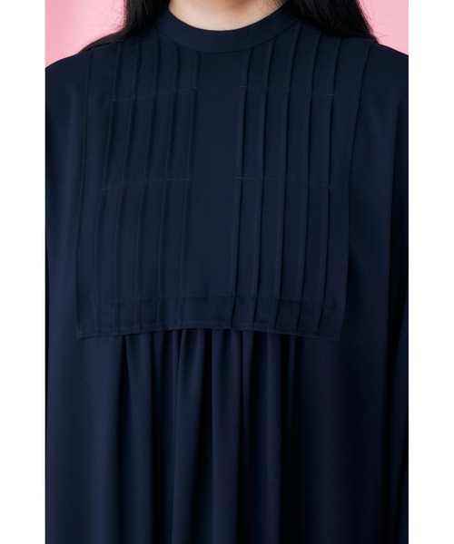 ENFOLD PEライト ジョーゼット タック プリーツ DRESS ENFOLD - エンフォルド ライトジョーゼット タックプリーツ DRESS