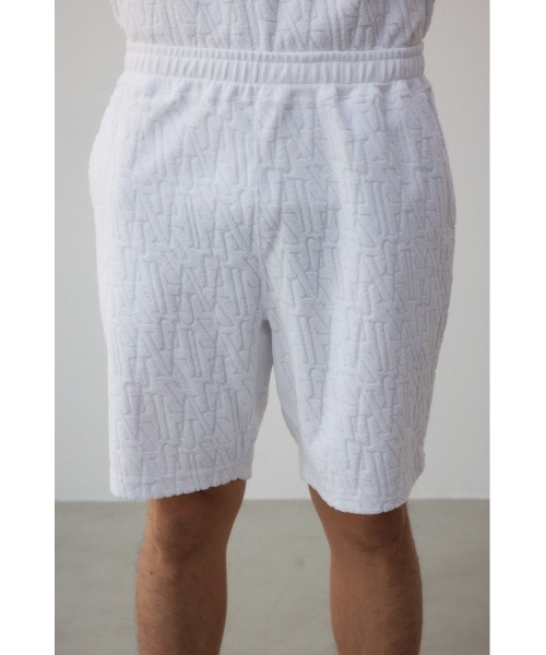 AZUL by moussy（アズールバイマウジー）の「ロゴ総柄パイルショーツ（スウェットパンツ・メンズ・ホワイト/ブラック/グレー・FREE）」の10枚目の写真