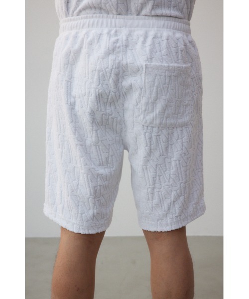 AZUL by moussy（アズールバイマウジー）の「ロゴ総柄パイルショーツ（スウェットパンツ・メンズ・ホワイト/ブラック/グレー・FREE）」の11枚目の写真