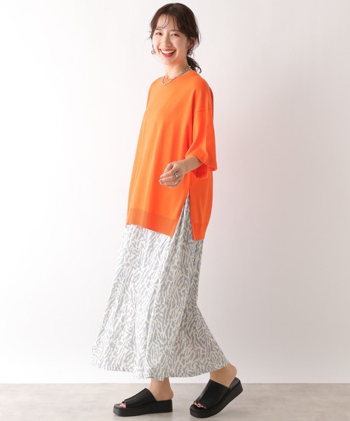 LEPSIM(レプシィム)の「14ゲージ5分袖クルーネック 987572(ニット/セーター・レディース・ブラック/ホワイト×ブラック/ライトグリーン/オレンジ/ブルー/オフホワイト・FREE)」の21枚目の写真