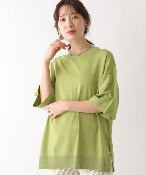 LEPSIM(レプシィム)の「14ゲージ5分袖クルーネック 987572(ニット/セーター・レディース・ブラック/ホワイト×ブラック/ライトグリーン/オレンジ/ブルー/オフホワイト・FREE)」の22枚目の写真