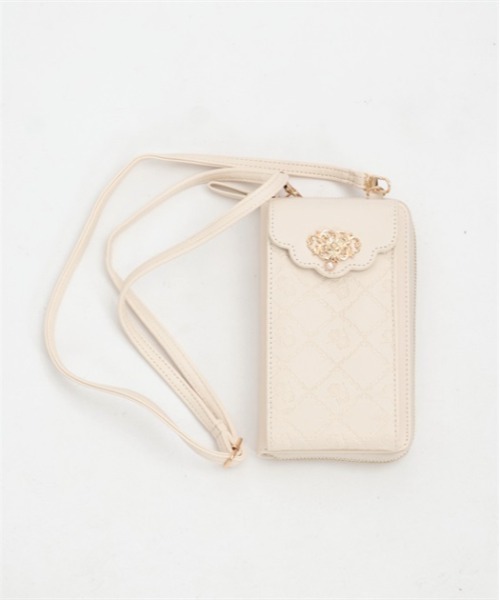 axes femme（アクシーズファム）の「ローズ型押しスマホポシェット（ショルダーバッグ・レディース・ブラック/キナリ/ピンク/ワイン・FREE）」の6枚目の写真